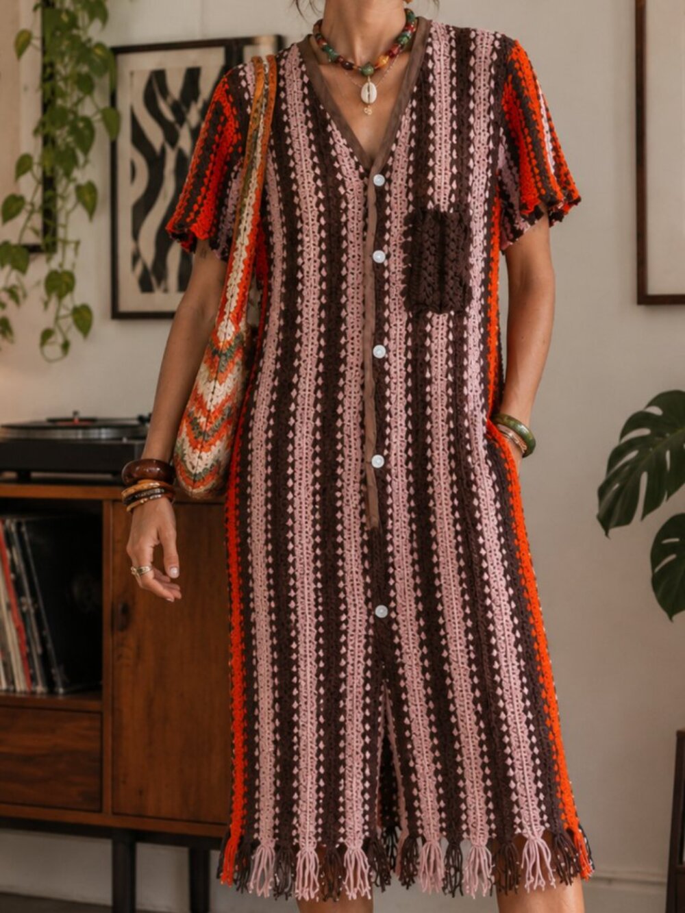 one-of-a-kind handmade crochet romper / jumpsuit